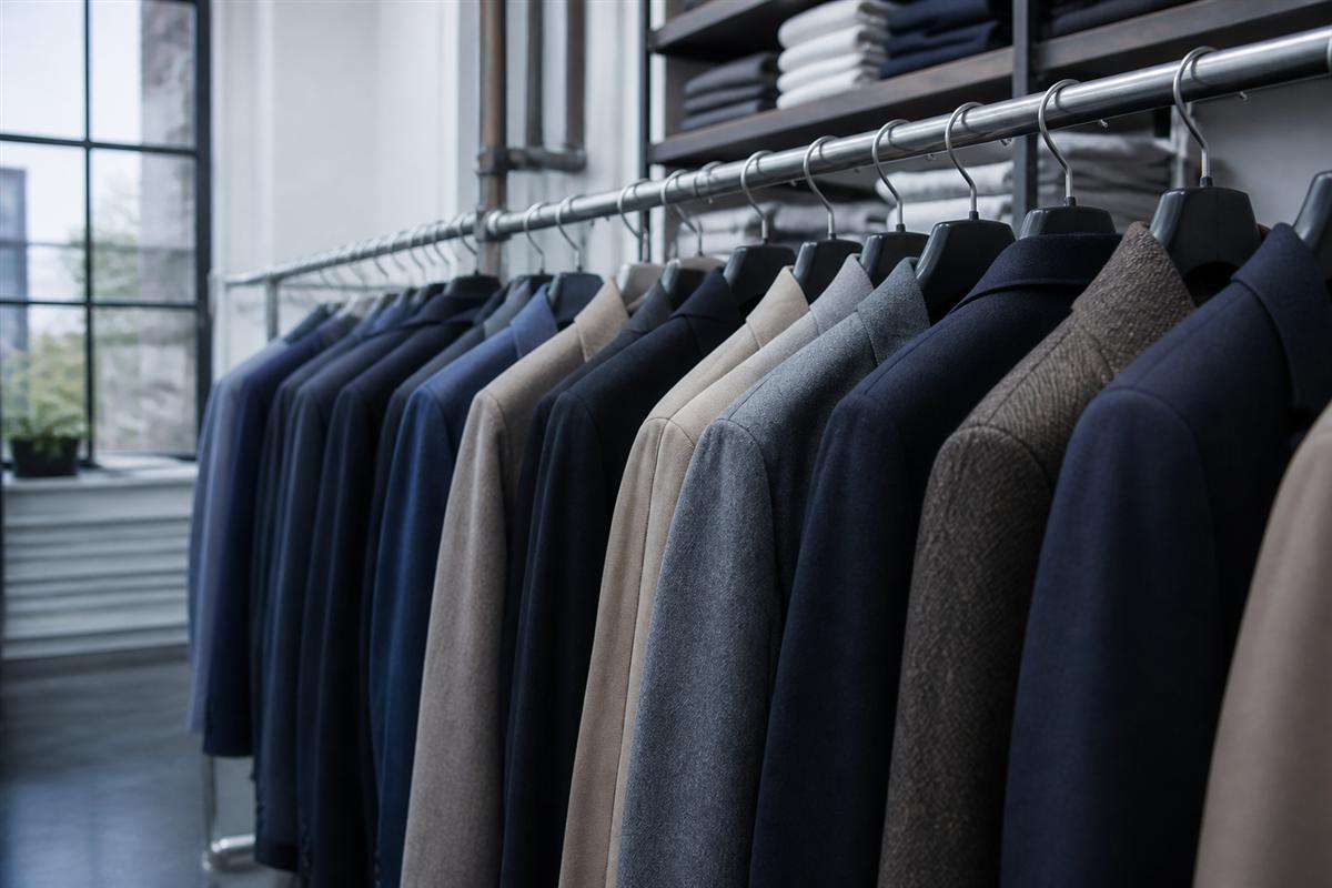 Garments hanging after dry cleaning