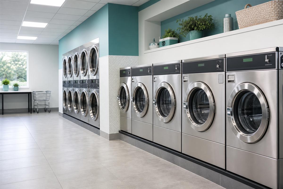Laundry machines in the Strandpress workroom