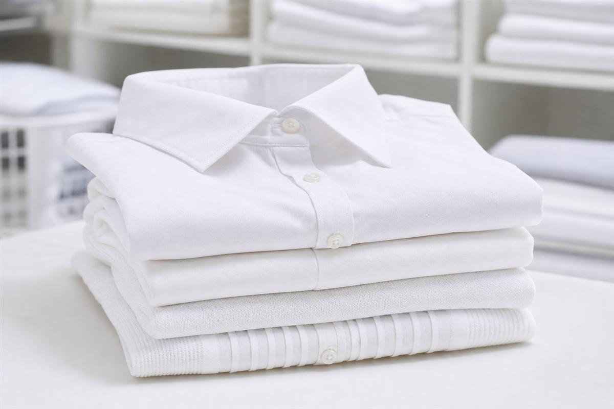 Stack of neatly folded shirts